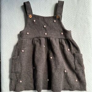 Zara Gray Kids Dress with Pink Dots